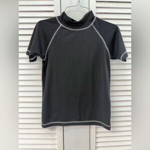 Op boys size 10/12 Black rash guard swim shirt  with Contrast Stitching